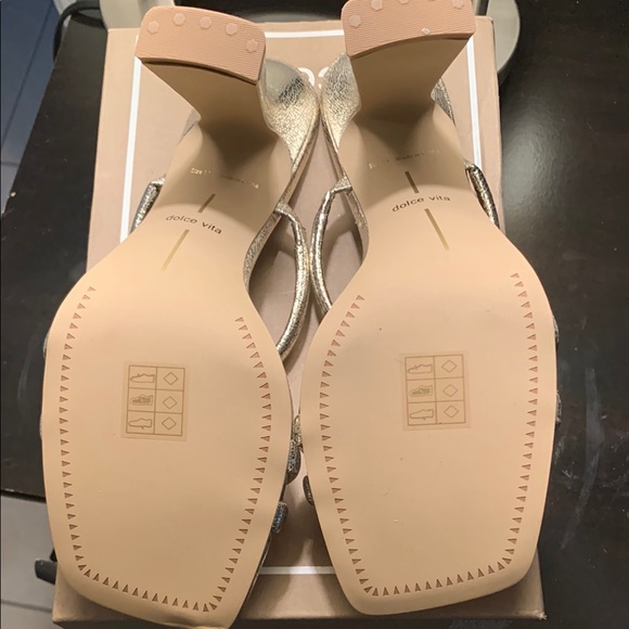 Dolce Vita Gold Block Heel Sandals - Picture 5 of 5